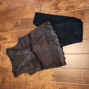 White House Black Market Empire waist, lace embellished sleeveless top